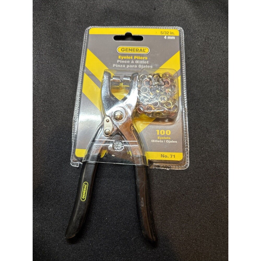 New Sealed Eyelet Pliers With 100 Eyelets Set - General Tools Model No 71